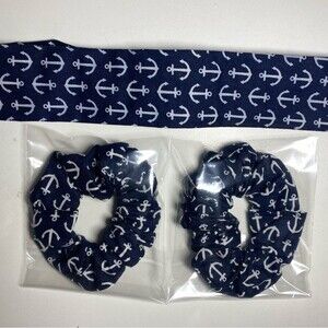 Anchor head band and Scunchies set 2x